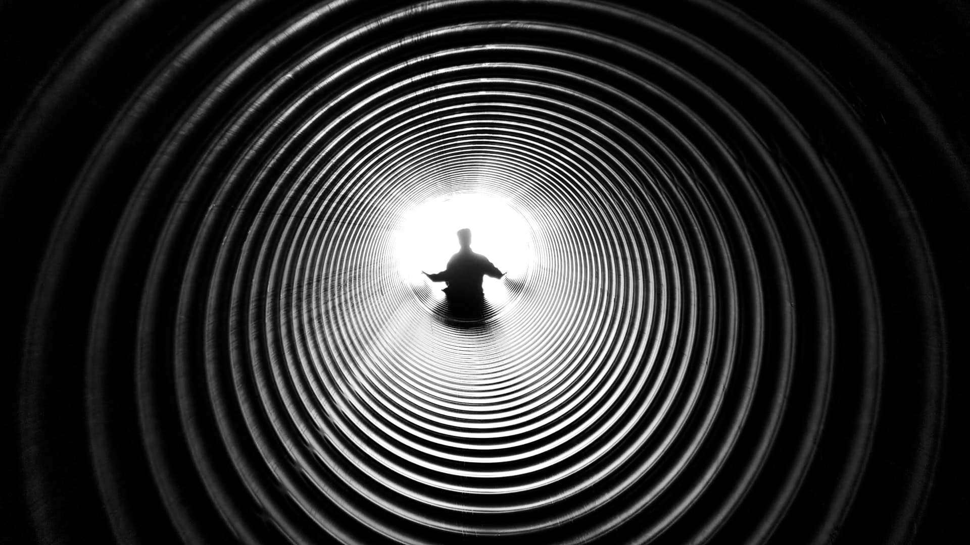 Looking down a dark tunnel with a figure at the end - the data void